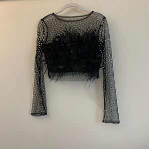 Black mesh top